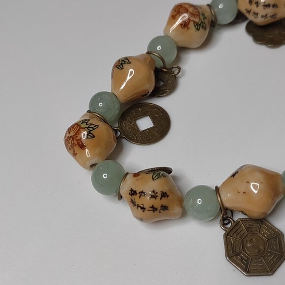 8 Inch Faux Coin Stretch Bracelet - Picture 8 of 10